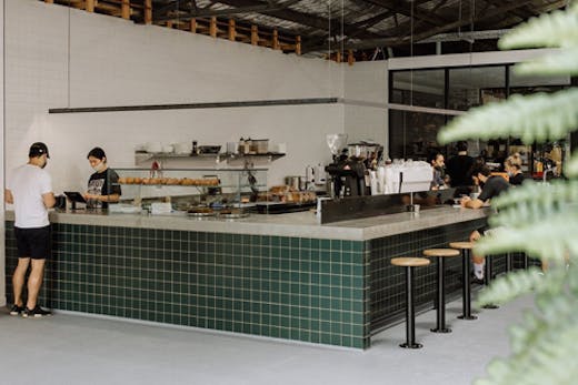 industrial style cafe inside mini warehouse