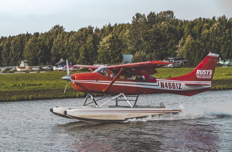 seaplane taking off