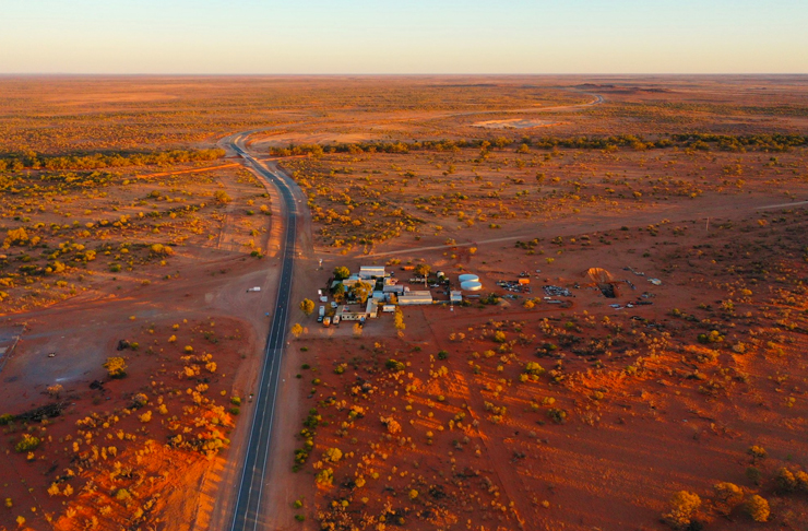 aerial view of pacsaddle roadhouse