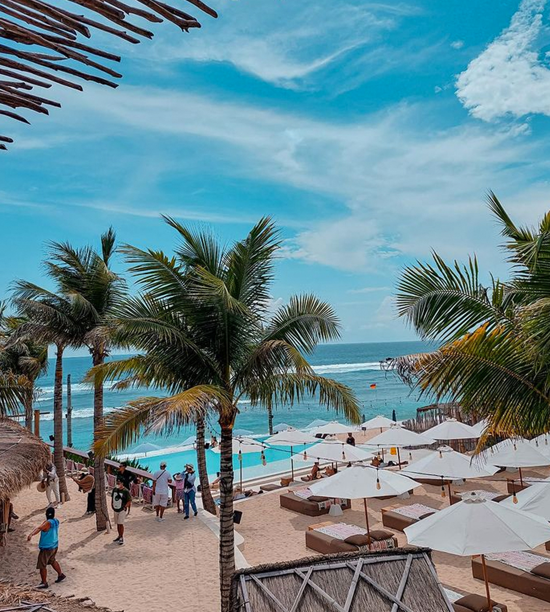 a beach club overlooking the ocean