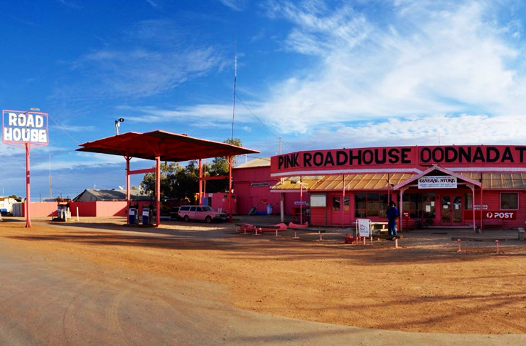 street view of south australia's pink roadhouse pub