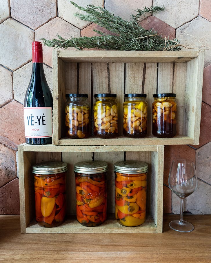 shelf of pickles