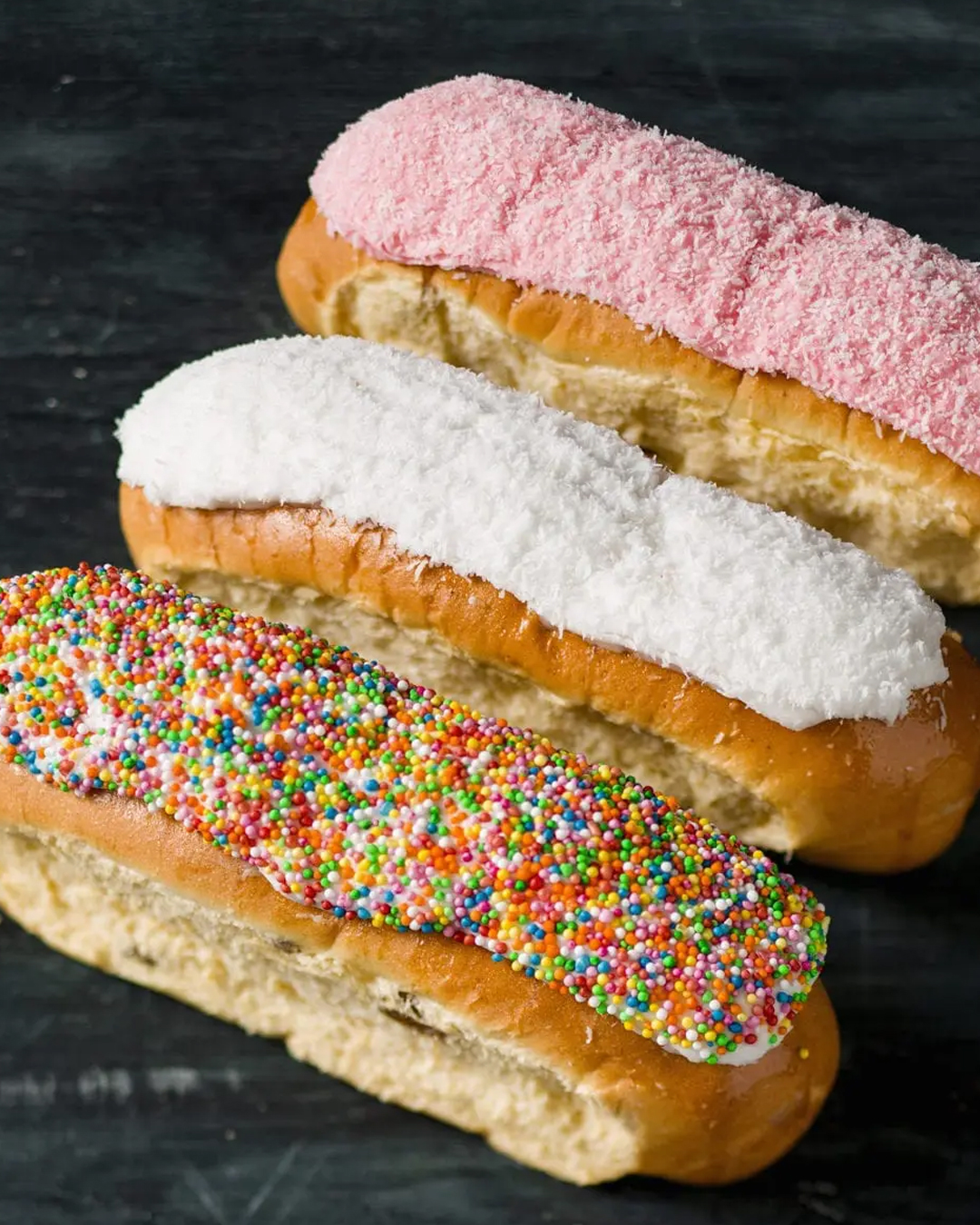 different flavours of finger buns