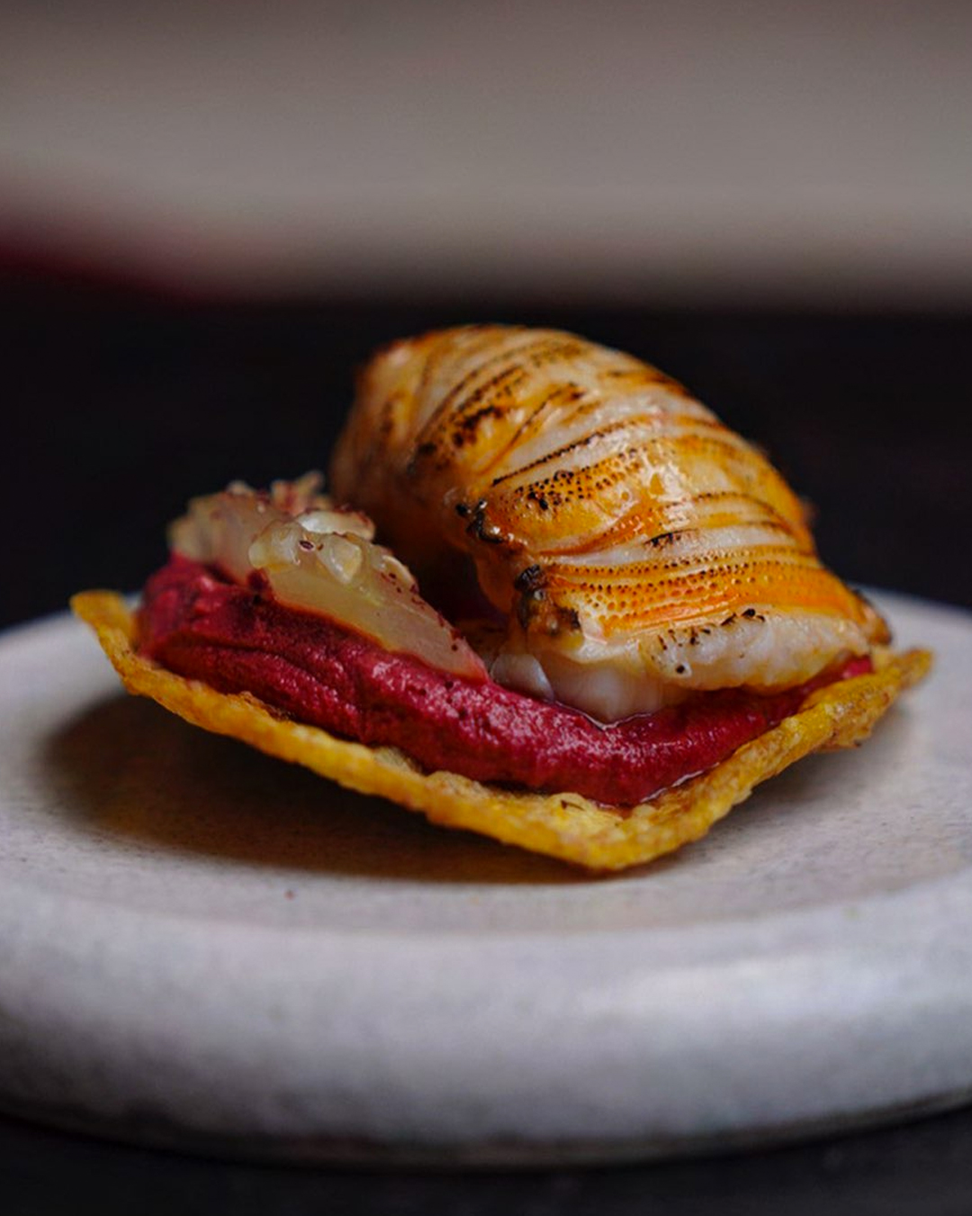 a scallop with caviar