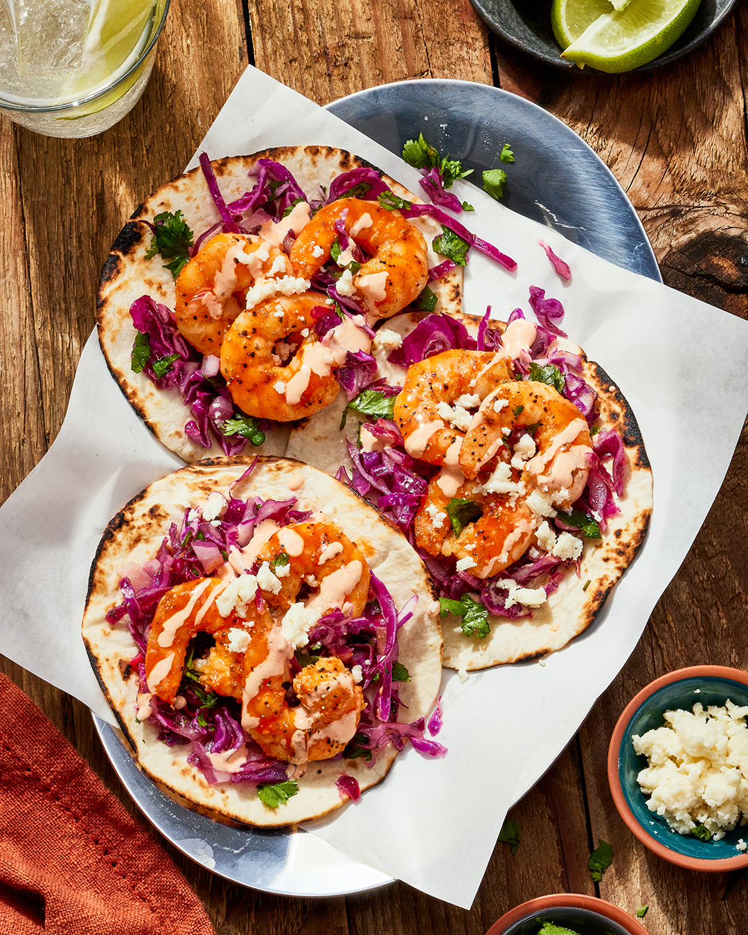 Spicy Prawn tacos With Coriander Lime Slaw