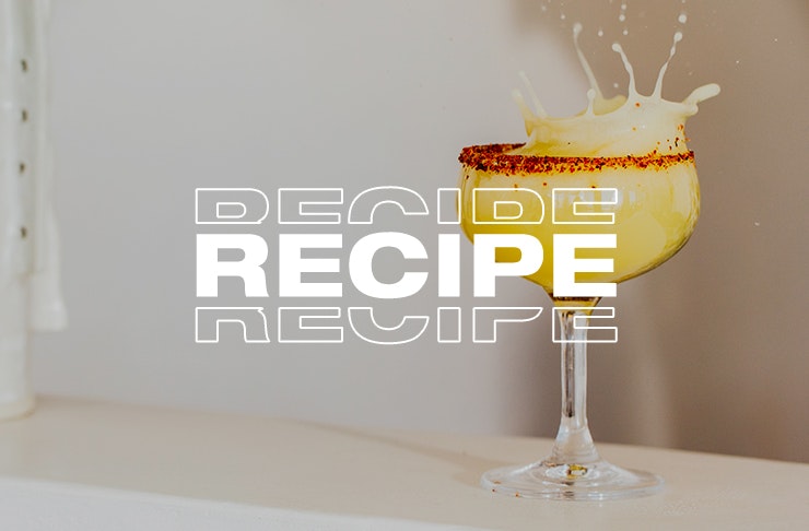 ice splashing in spicy margarita