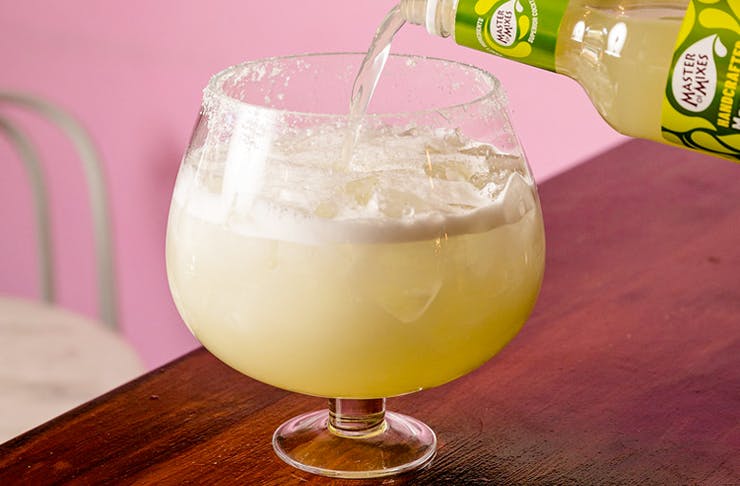giant margarita on table