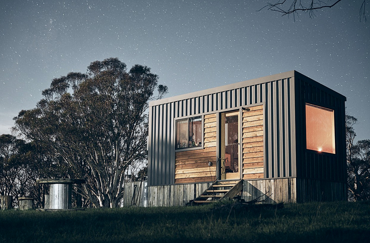 tiny home with stars above