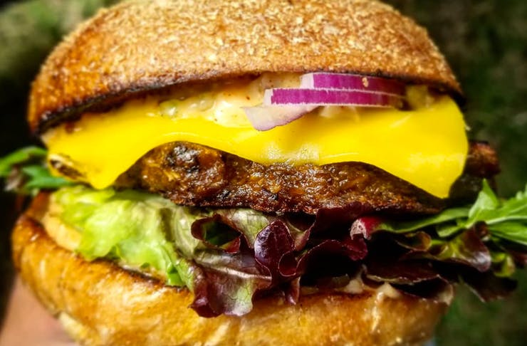 juicy vegan burger