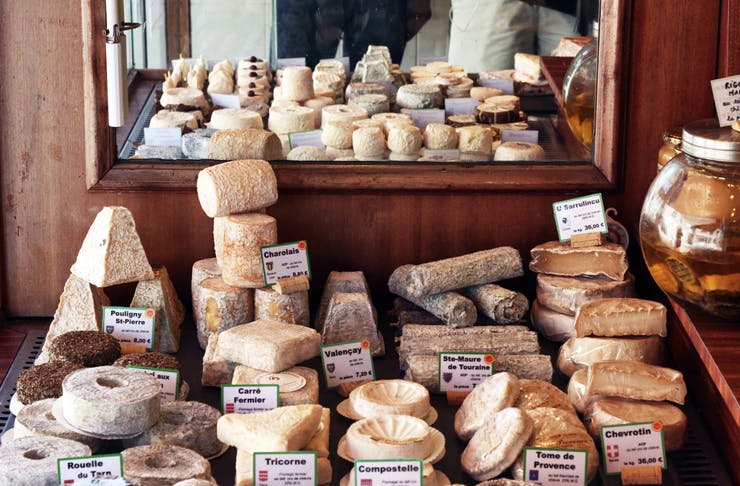 display of various cheese