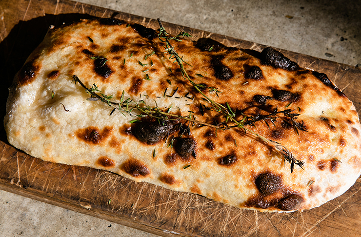 taboon bread with rosemary and sea salt