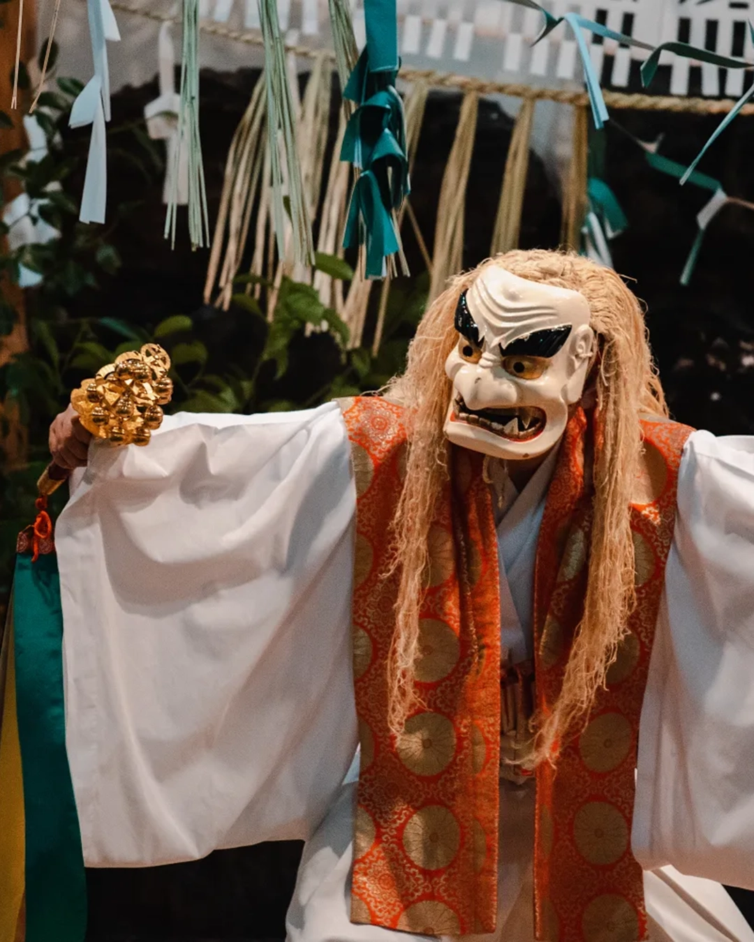 the ancient Shinto ritual of Takachiho Kagura in Miyazaki, Japan