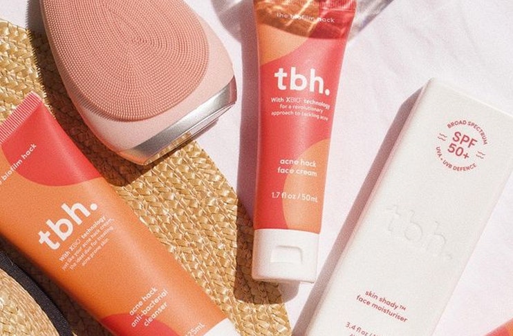 face cleansing products sprawled on surface