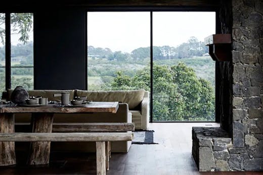 interior of rustic airbnb