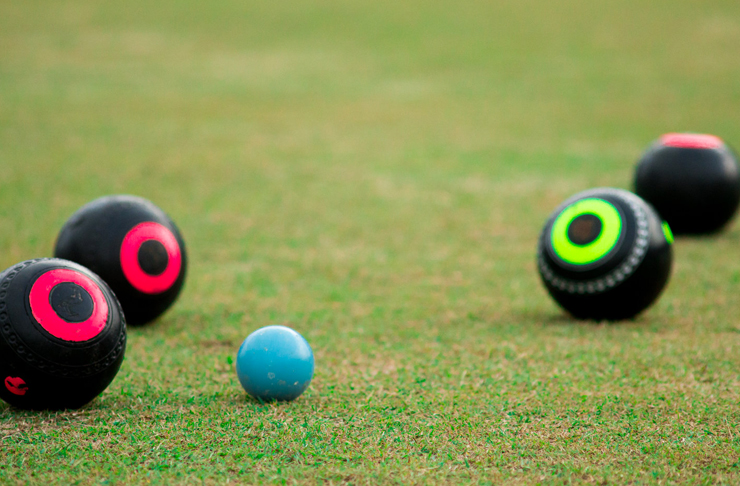 lawn bowls on green grass