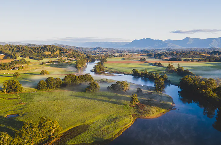 aerial of bellingen river