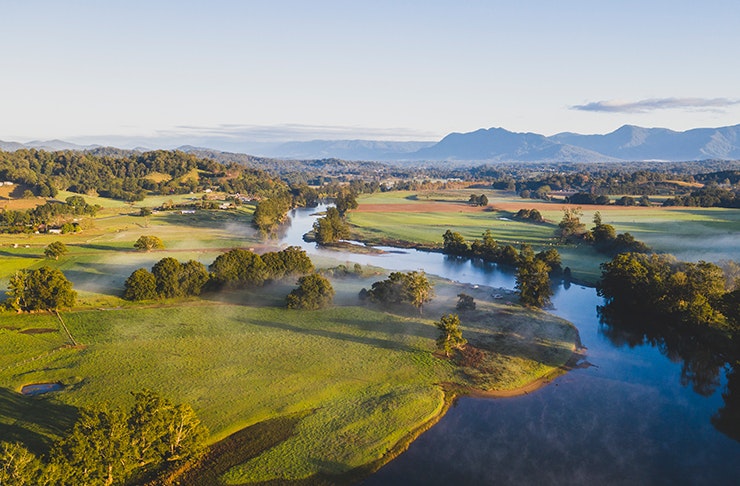 aerial of bellingen river
