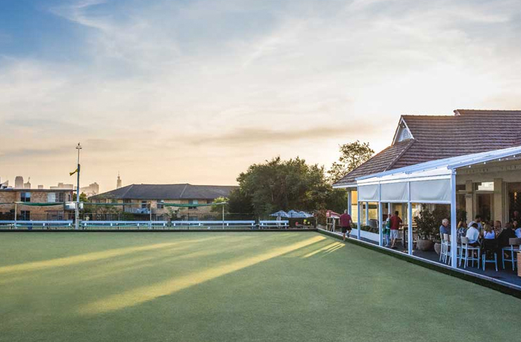 bowls club on sunny afternoon