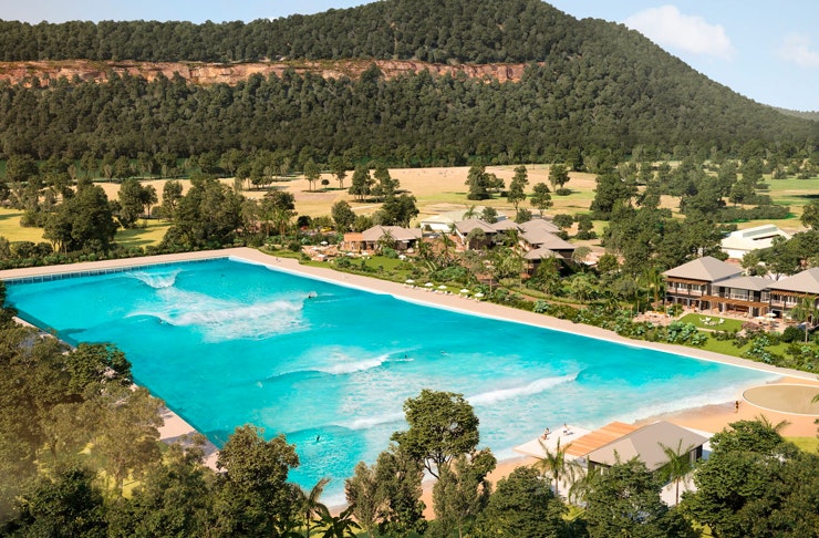 render of mega wave pool in valley